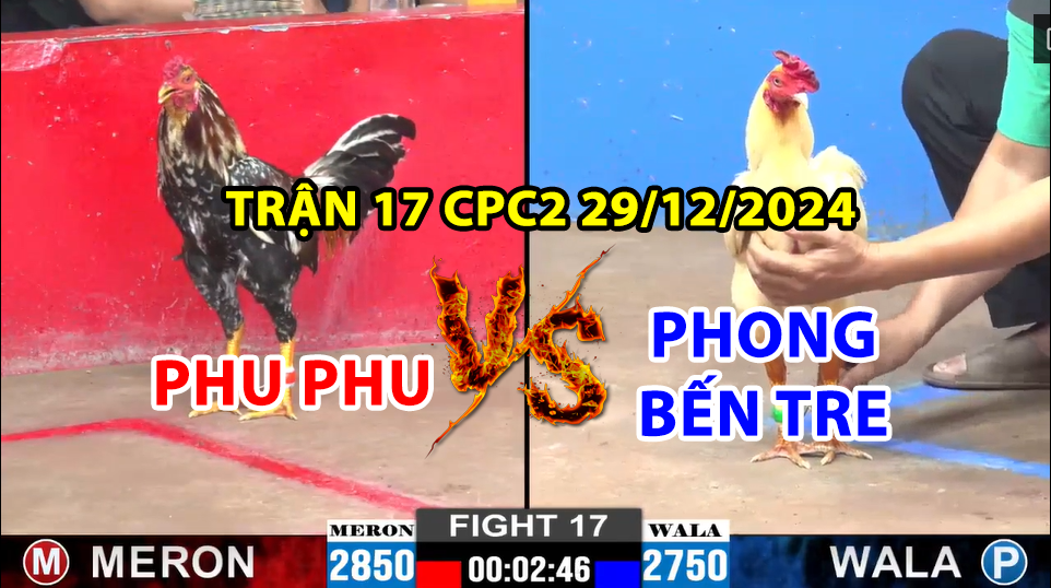 trận 17 cpc2 ngày 29/12/2024 hôm nay giữa phu phu và phong bến tre
