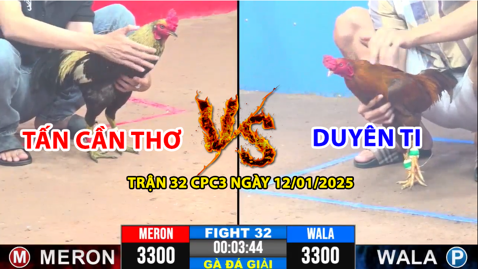 trận 32 cpc3 ngày 12/01/2025 hôm nay giữa tấn cần thơ vs duyên ti