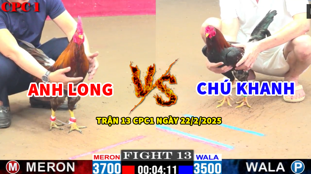trận 13 cpc1 ngày 22/2/2025 hôm nay chú khanh vs anh long