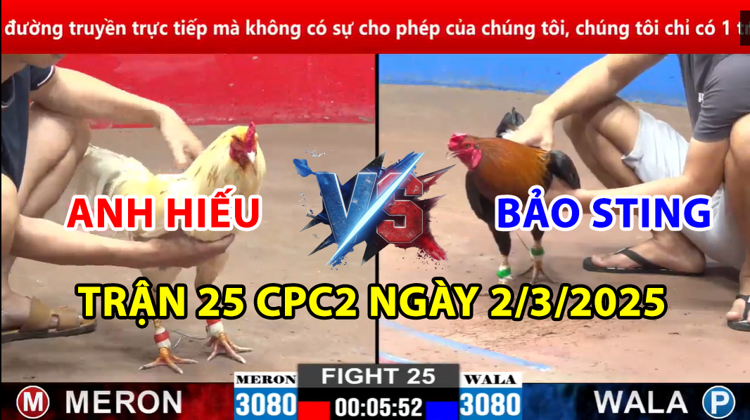 trận 25 cpc2 ngày 2/3/2025 hôm nay giữa bảo sting và anh hiếu