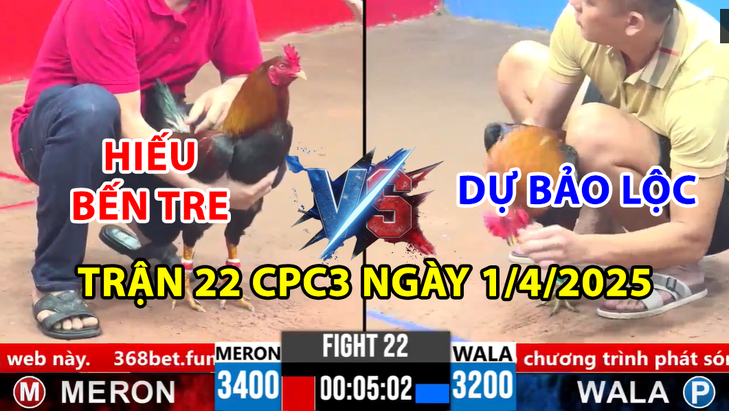 trận 22 cpc3 ngày 1/4/2025 hôm nay giữa dự bảo lộc và hiếu bến tre