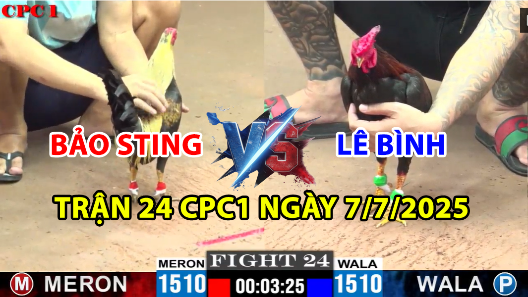 trận 24 cpc1 ngày 7/7/2025 hôm nay giữa bảo sting và lê bình